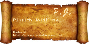 Pinzich Jolánta névjegykártya