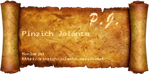 Pinzich Jolánta névjegykártya